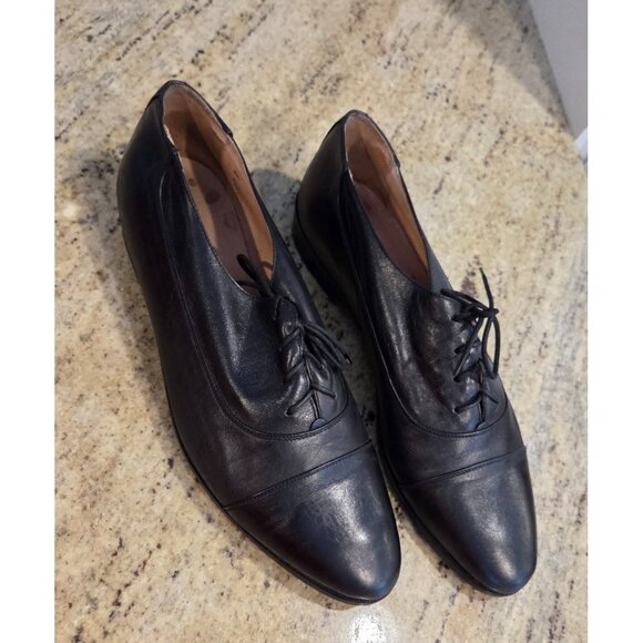 Yves Saint Laurent YSL Mens Sz 9 Leather Cap Toe Lace-Up Oxfords Black Leather main image 10